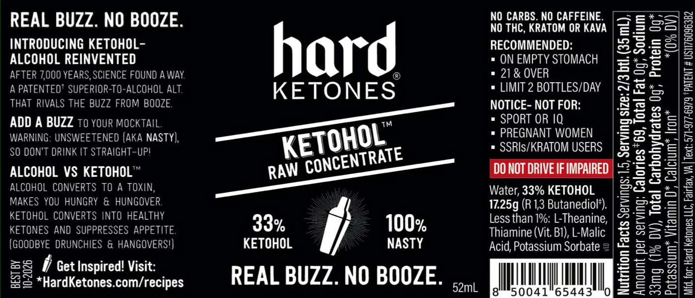 Cetonas duras con Ketohol, Real Buzz | Sin alcohol