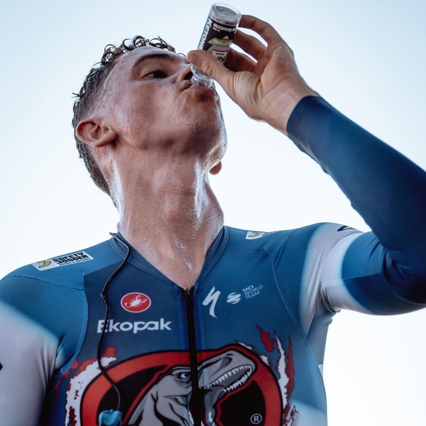 Soudal Quick-Step rider drinking KetoneAid