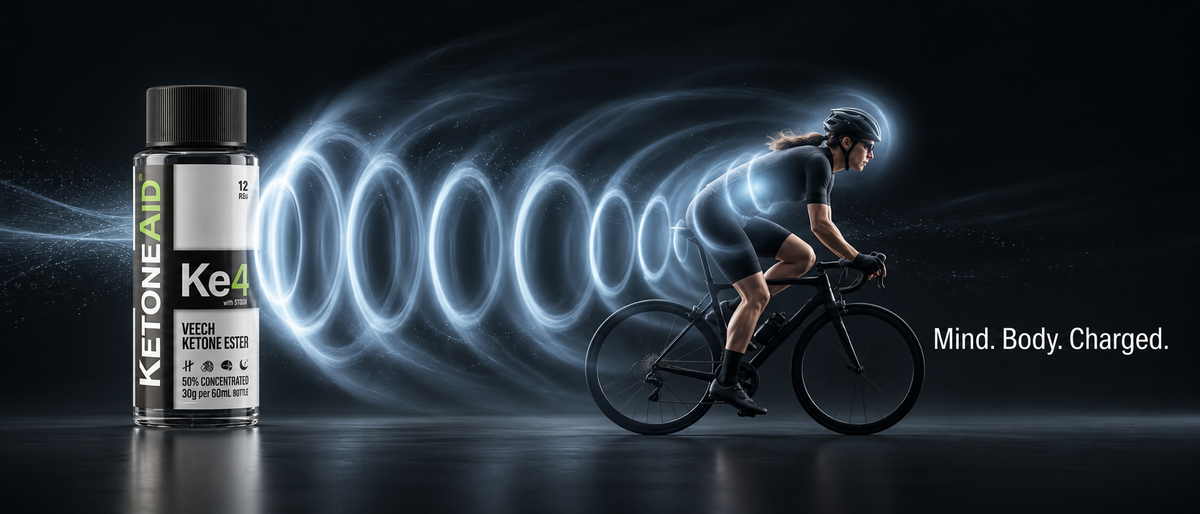 Cyclist with a bottle of Veech Ketone Ester